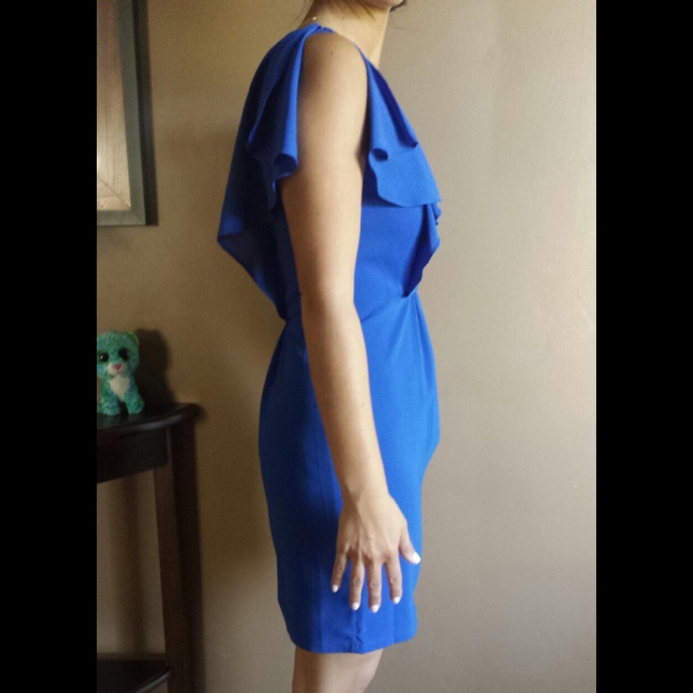 Chequer blue dress - Picture 2 of 2